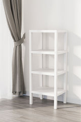 Omaş 4 Raflı Dikey Raf Düzenleyici Plastik Raf Ünitesi Beyaz, Kitaplık, Banyo, Mutfak Rafı, Beyaz