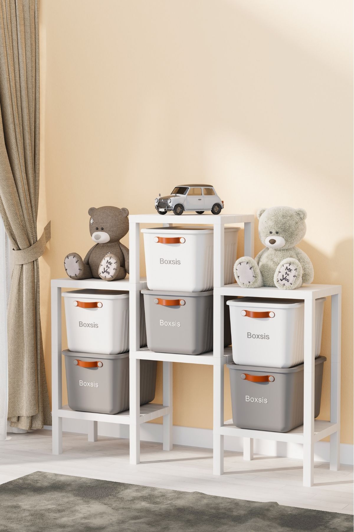 Omaş 6 Katlı Düzenleyici Plastik Yatay Raf Ünitesi Beyaz, Kitaplık, Banyo, Mutfak Rafı, Beyaz