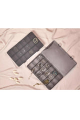 15 Bölmeli Takı, Aksesuar, Küpe Saklama Organizeri 20 x 10 cm Antrasit