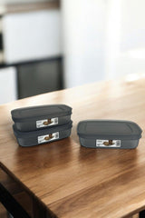 Shell Saklama Kabı Şeffaf 600 ml, Antrasit, 3'lü Set