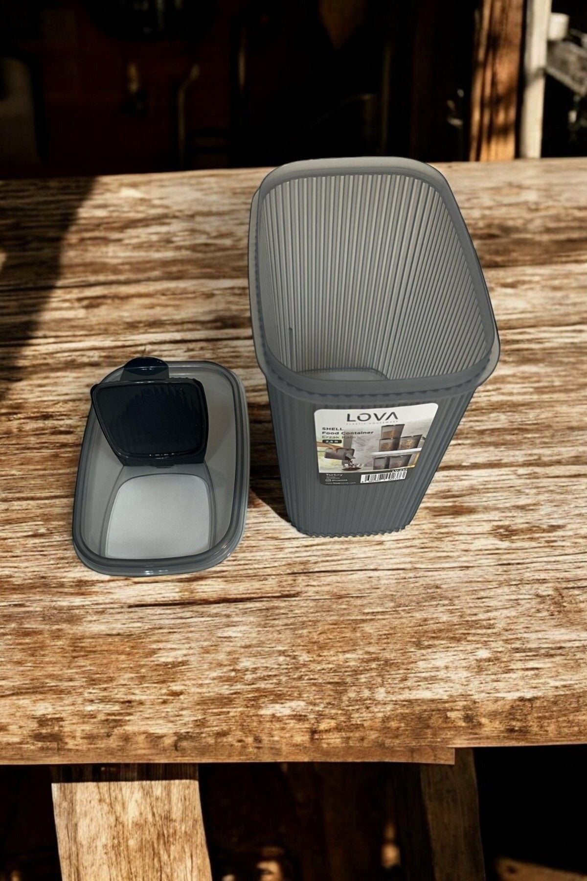 Erzak Kabı 2,5 lt - Antrasit, Hava Geçirmez Kapaklı Saklama Kabı