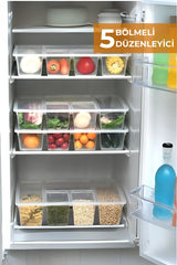 5 Bölmeli Buzdolabı Düzenleyici, Difriz Organizeri, Derin Dondurucu Düzenleyici