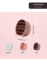 Makeup Organizer, Ruj, Rimel, Oje Düzenleyici, Makyaj Organizeri Mini, 14 x 14 cm, Pembe