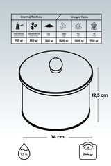 Lisbon Desenli Yuvarlak Metal Saklama Kabı Organizer Kutu 14 x 12,5 cm