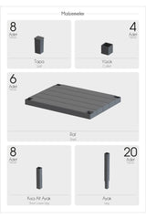 Omaş 6 Katlı Düzenleyici Plastik Yatay Raf Ünitesi Beyaz, Kitaplık, Banyo, Mutfak Rafı, Beyaz