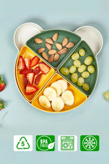 Yogi Mama Tabağı 4 Bölmeli ve Kaşıklı Mama Tabağı Seti