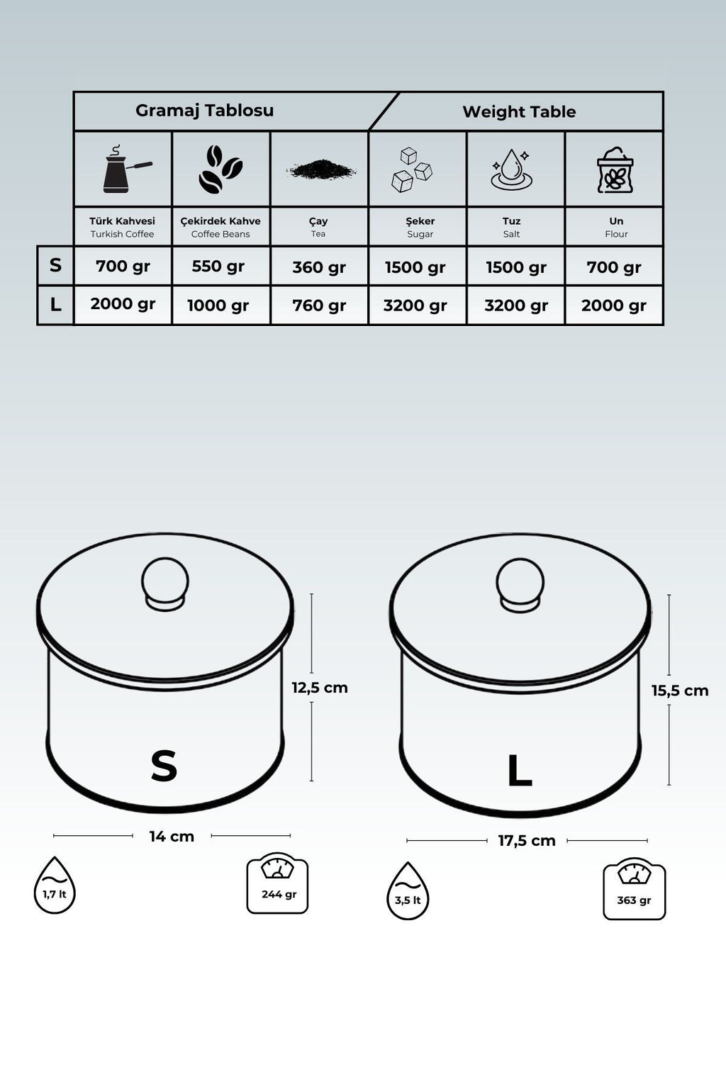 Festival Desenli Metal Saklama Kabı Seti - 2'li Set (1,7 LT - 3,5 LT)