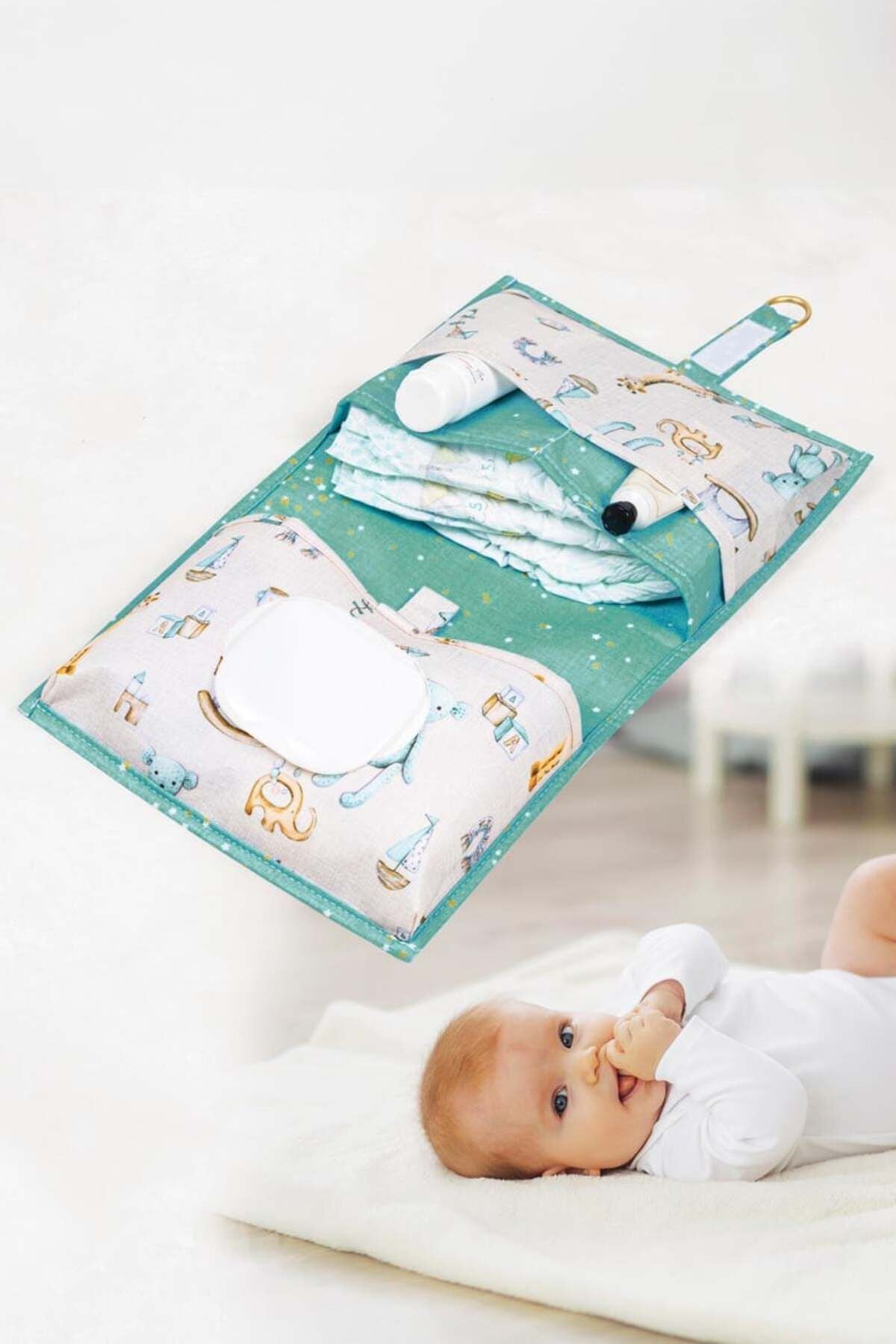 Bebek Alt Bakım Çantası, Mavi