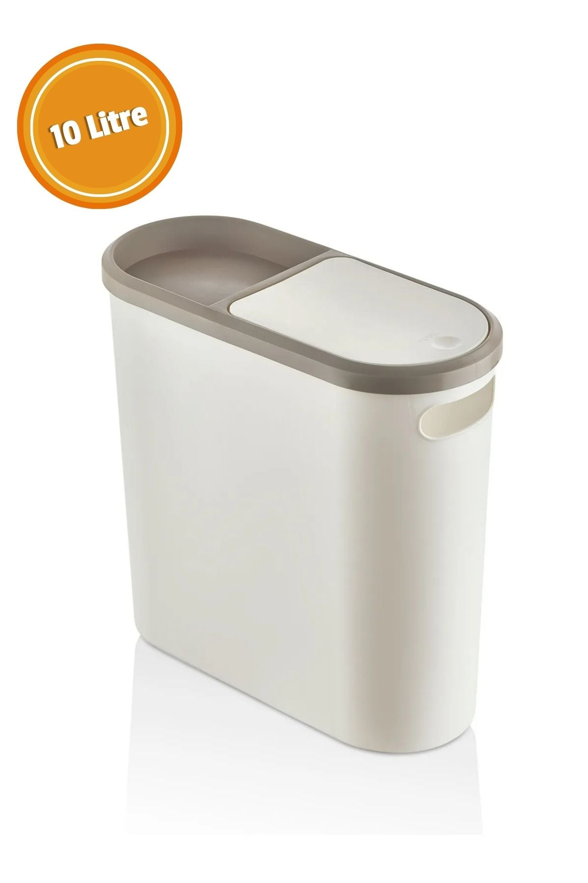 10 Litre Modern Tasarım Çöp Kovası – Banyo, Ofis, Mutfak İçin Hijyenik & Pratik Atık Kutusu, Krem