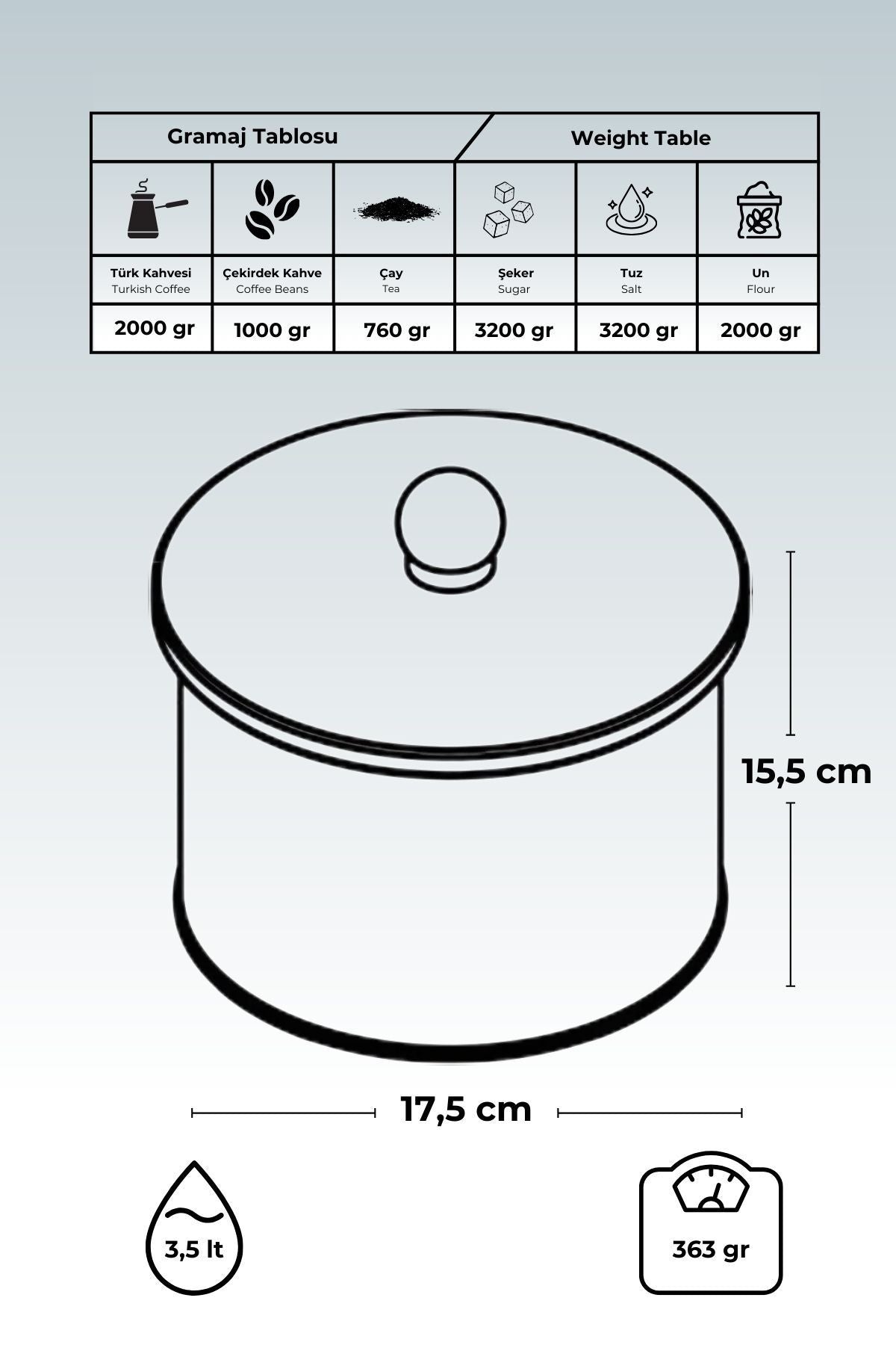 Lisbon Desenli Yuvarlak Metal Saklama Kabı Organizer Kutu 17,5 x 15,5 cm
