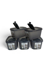 Erzak Saklama Kabı 1.3 lt, Antrasit, 5'li Set