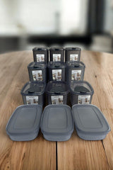 12 Parça Mega Saklama Kabı Seti 3 x 4 lt, 3 x 2.5 lt 3 x 1.3 lt, 3 x 0.6 lt