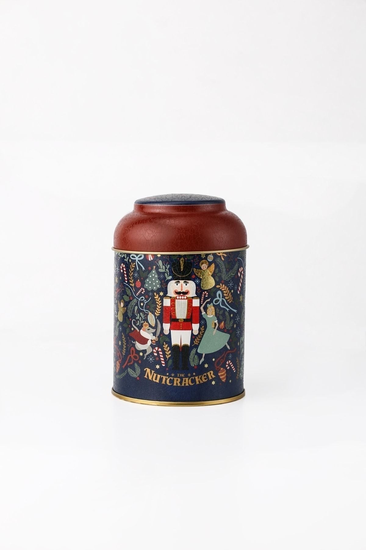 Fairytale Nutcracker Desenli Yuvarlak Metal Saklama Kabı, 9 x 11 cm, 0,6 lt