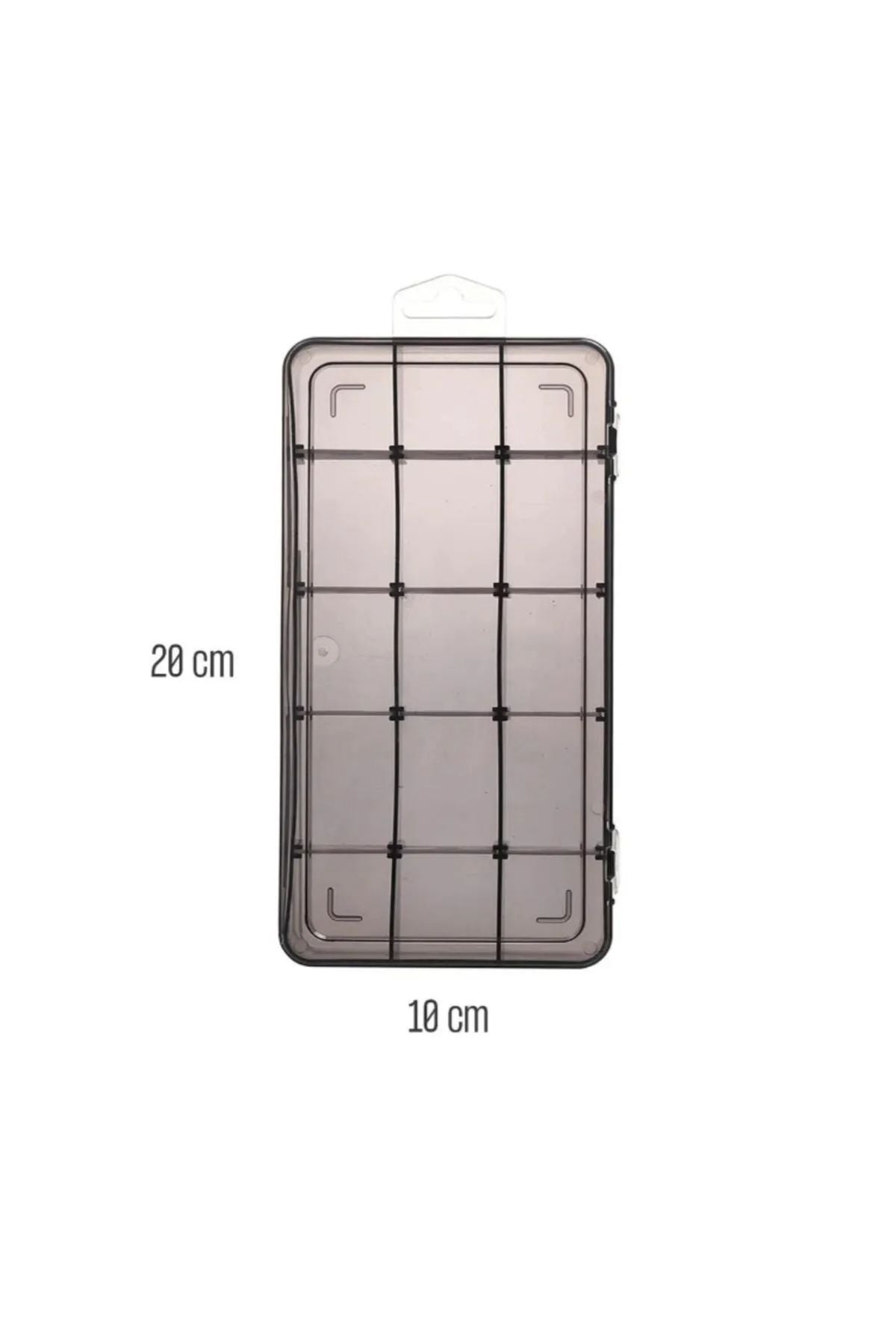 15 Bölmeli Takı, Aksesuar, Küpe Saklama Organizeri 20 x 10 cm Antrasit