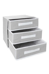 3 Bölmeli Kumaş Çekmece Organizer – 32 x 32 x 32 cm
