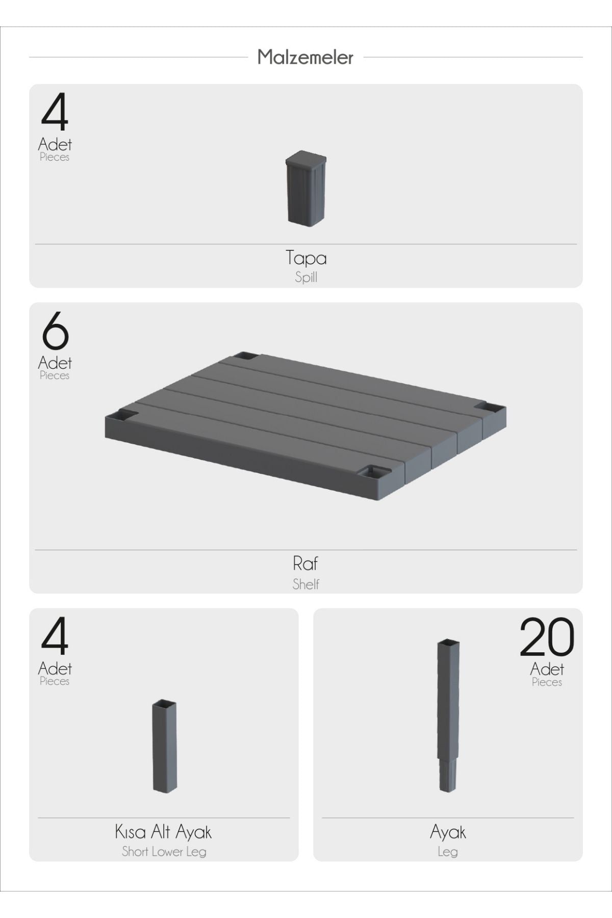 Omaş 6 Katlı Dikey Raf Düzenleyici Plastik Raf Ünitesi Beyaz, Kitaplık, Banyo, Mutfak Rafı, Beyaz