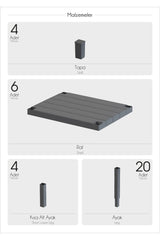 Omaş 6 Katlı Dikey Raf Düzenleyici Plastik Raf Ünitesi Beyaz, Kitaplık, Banyo, Mutfak Rafı, Beyaz