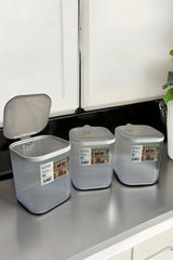 3'lü Kulplu Kapaklı Saklama Kabı Seti, Şeffaf, 2.5 lt