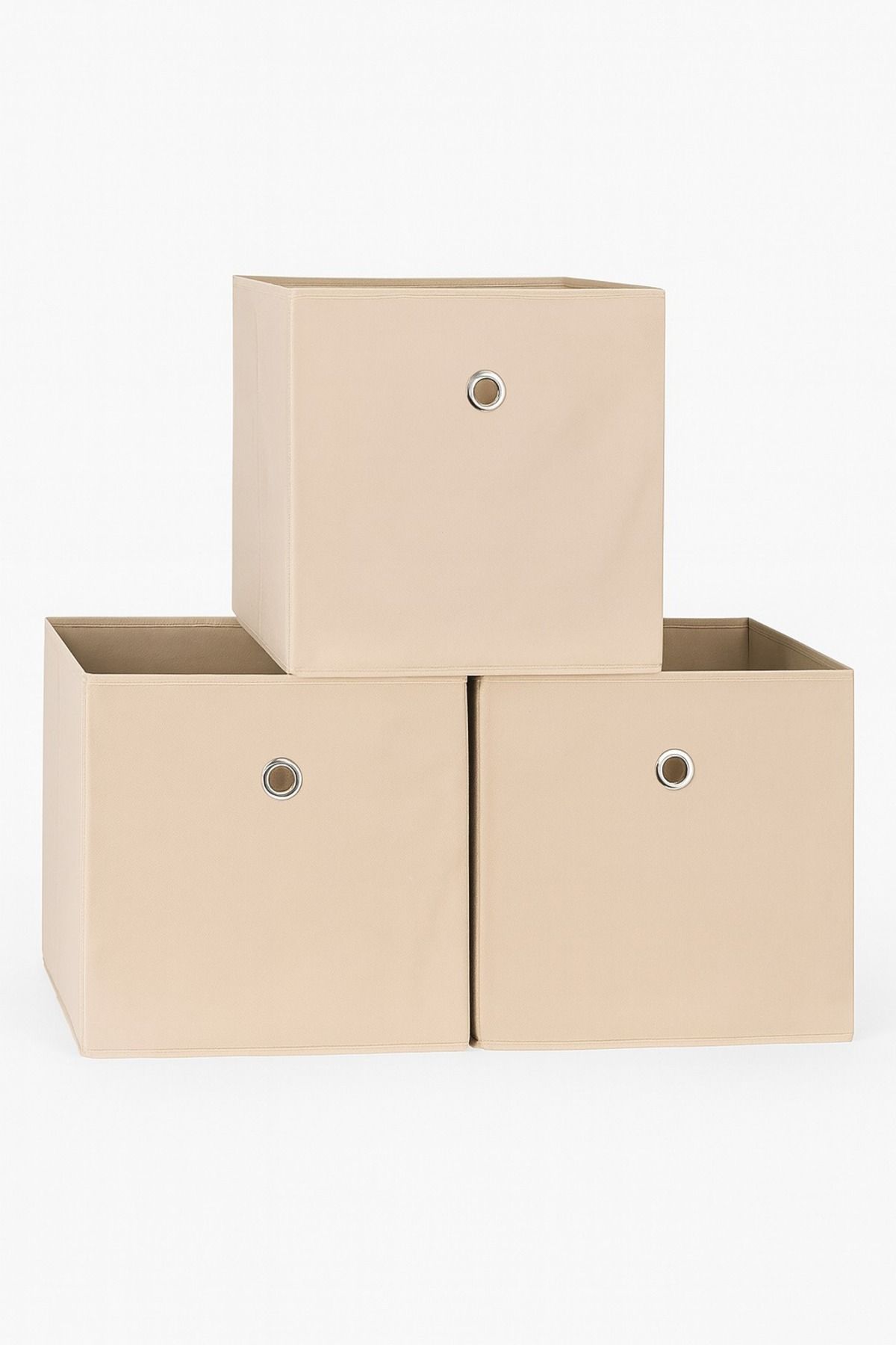 Raf Organizer 3'lü Set, Organizer Düzenleyici Kutu, Bej