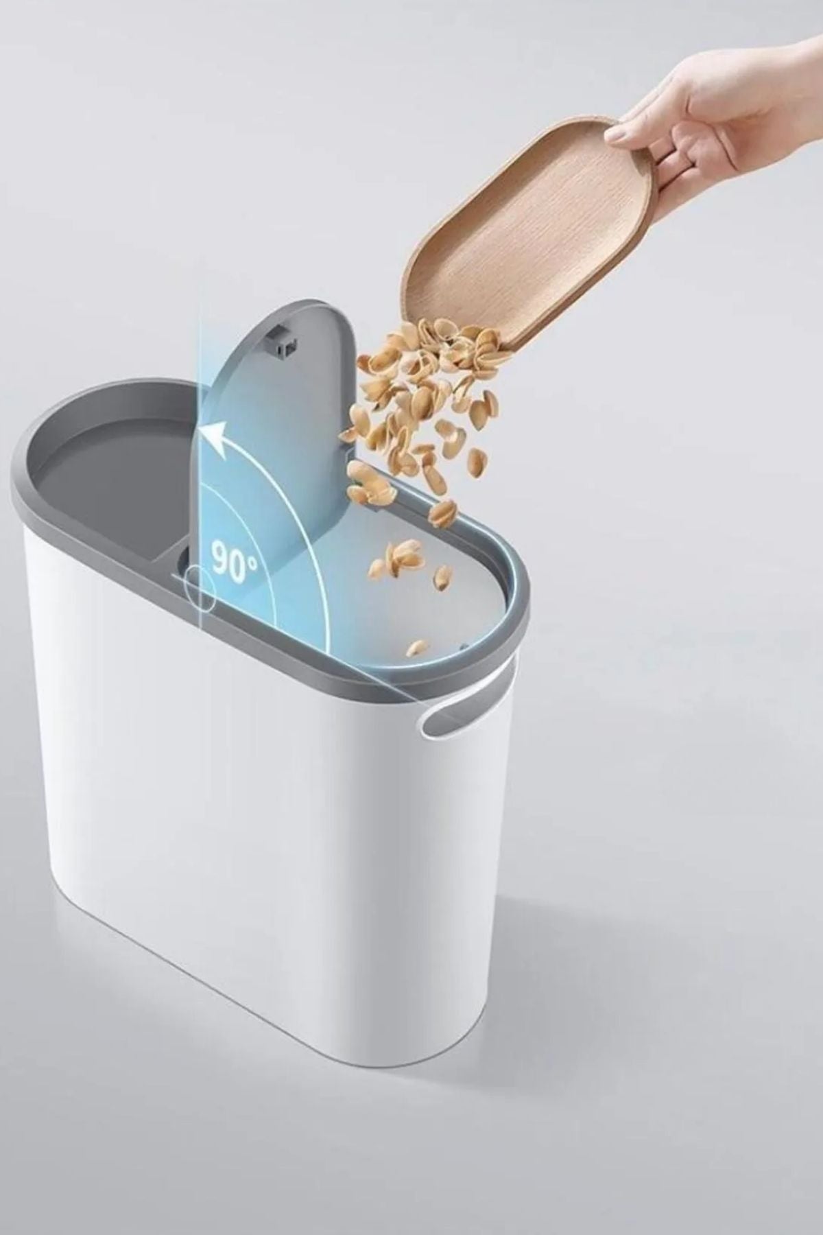 10 Litre Modern Tasarım Çöp Kovası – Banyo, Ofis, Mutfak İçin Hijyenik & Pratik Atık Kutusu, Gri