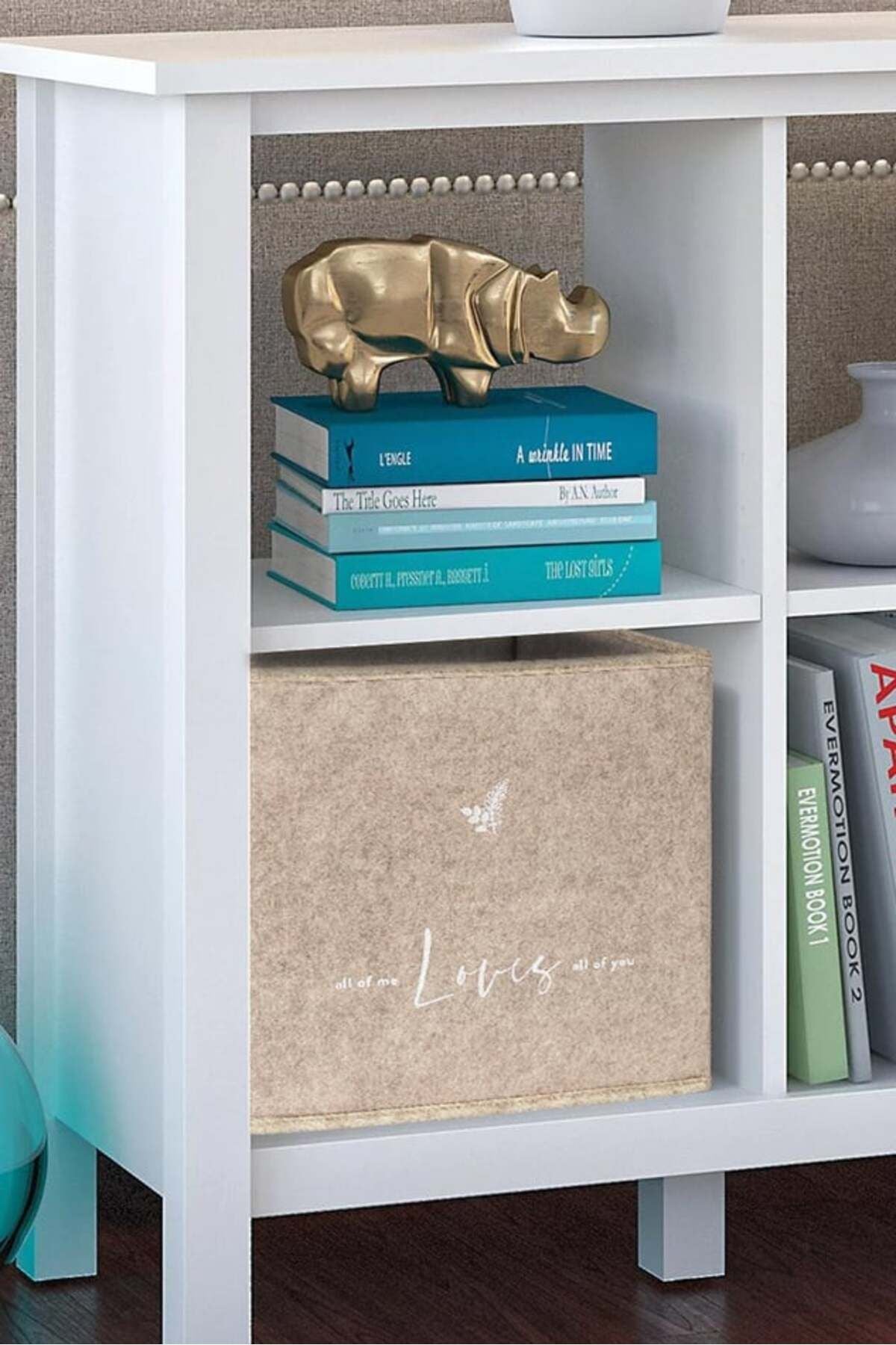 Keçe Raf Organizer, Raf Düzenleyici Saklama Kutusu, Bej, 30 x 30 x 30 cm, 27 Litre