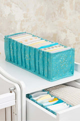 Baby Akordiyon Organizer Çekmece Düzenleyici Medium, Mavi, 15 x 43 x 14 cm