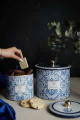 Lisbon Desenli Metal Saklama Kabı Seti - 2'li Set (1,7 LT - 3,5 LT)