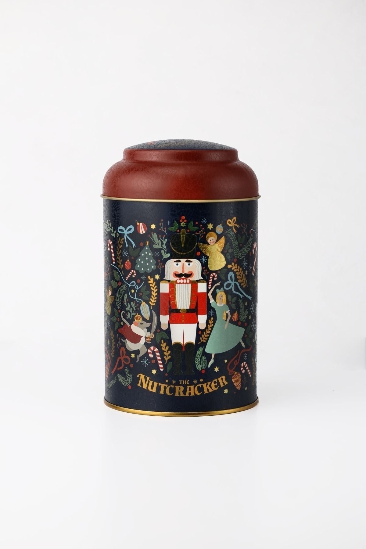 Fairytale Nutcracker Desenli Yuvarlak Metal Saklama Kabı, 10,5 x 15 cm, 1,1 lt