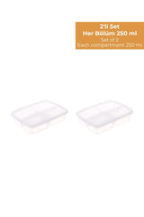 4 Bölmeli Buzdolabı Organizeri 1 lt, Friz Düzenleyici, 2'li Set