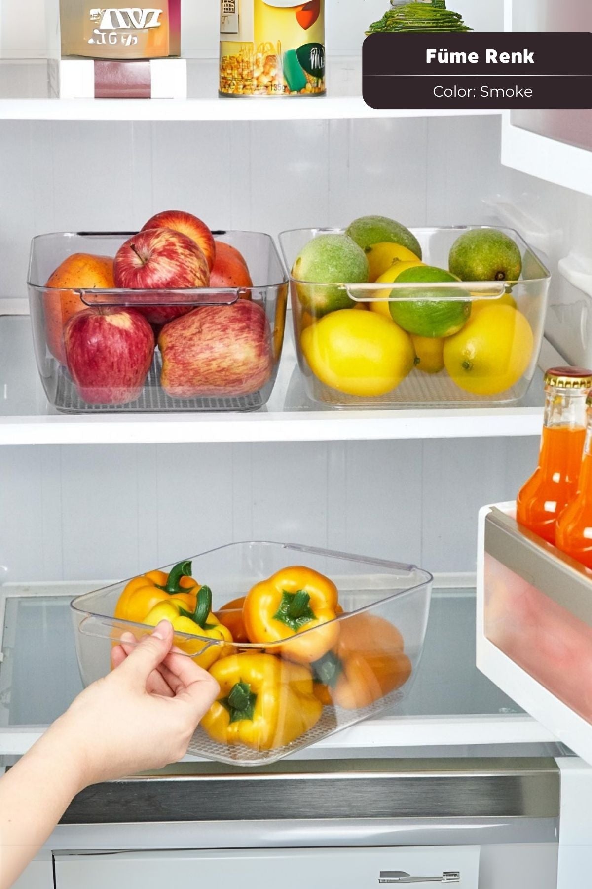 Freez Düzenleyici 2.4 lt - Füme Renk Buzdolabı Organizer Kutusu