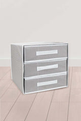 3 Bölmeli Kumaş Çekmece Organizer – 32 x 32 x 32 cm