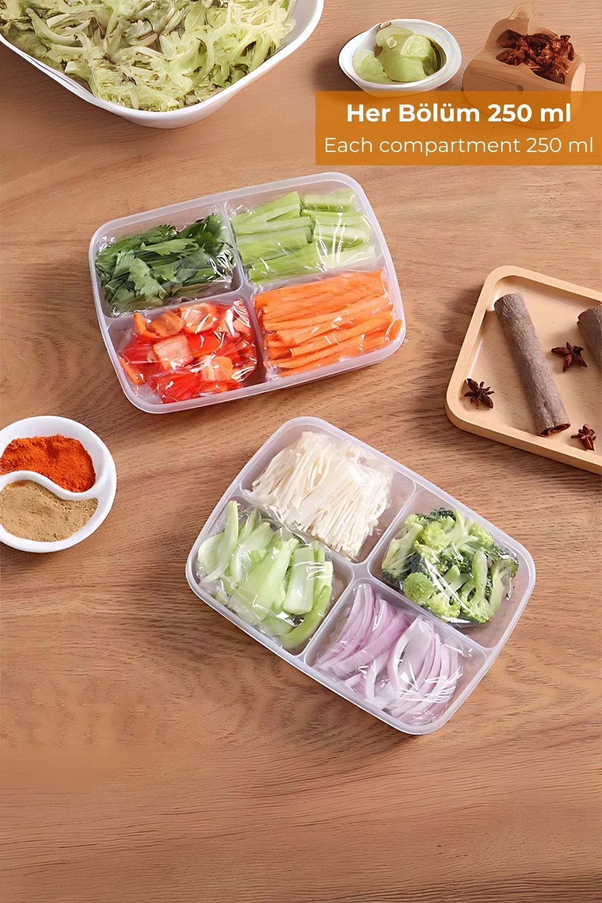 4 Bölmeli Buzdolabı Organizeri 1 lt, Friz Düzenleyici