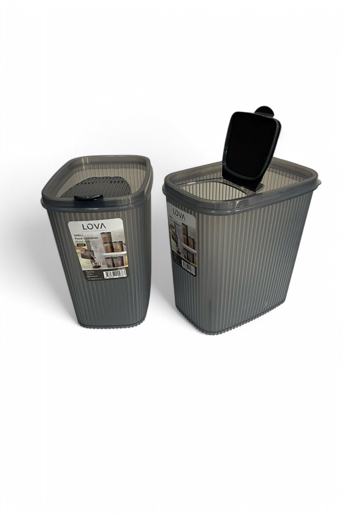 Erzak Saklama Kabı 2.5 lt, Antrasit, 2'li Set