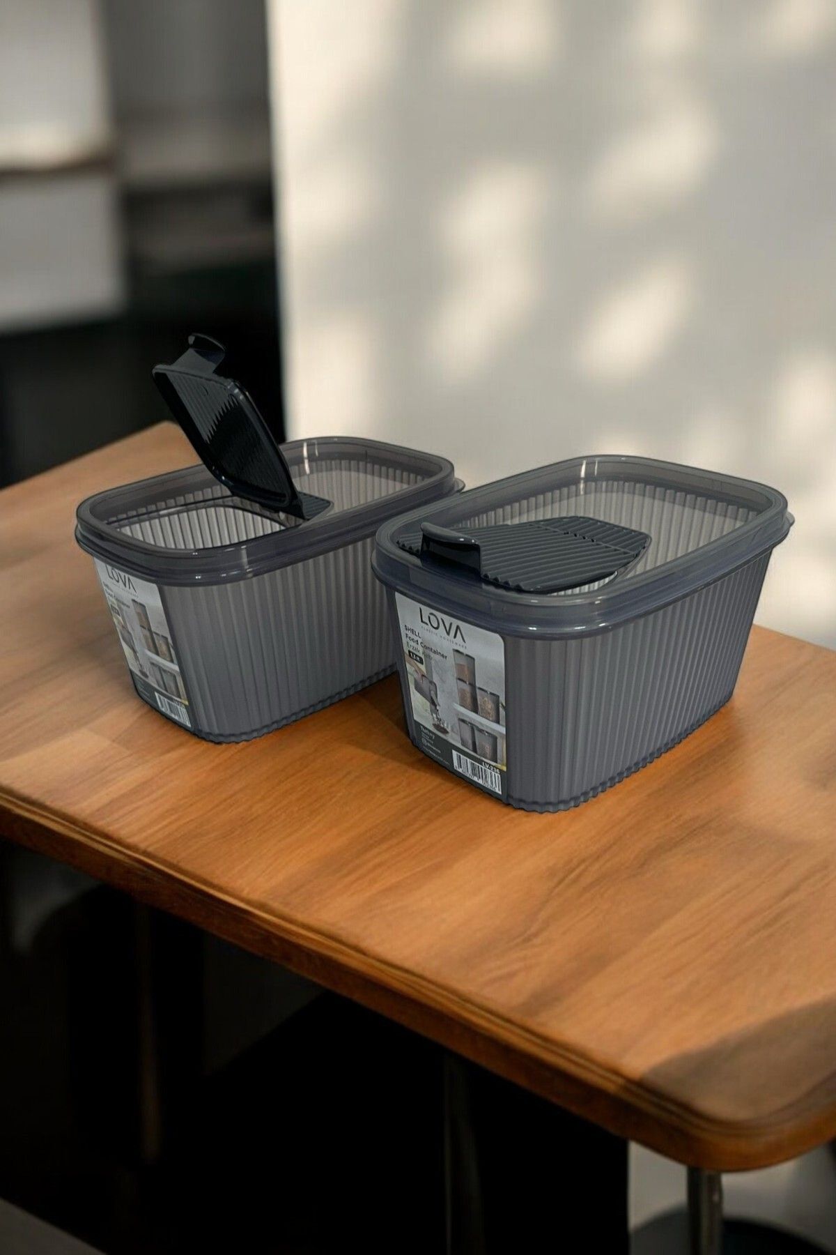 Erzak Saklama Kabı 1.3 lt, Antrasit, 2'li Set