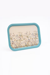 Flora Desenli Büyük Metal Tepsi, 28,5 x 40 cm