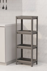 Omaş 4 Katlı Mutfak & Banyo Raf Ünitesi, Gri