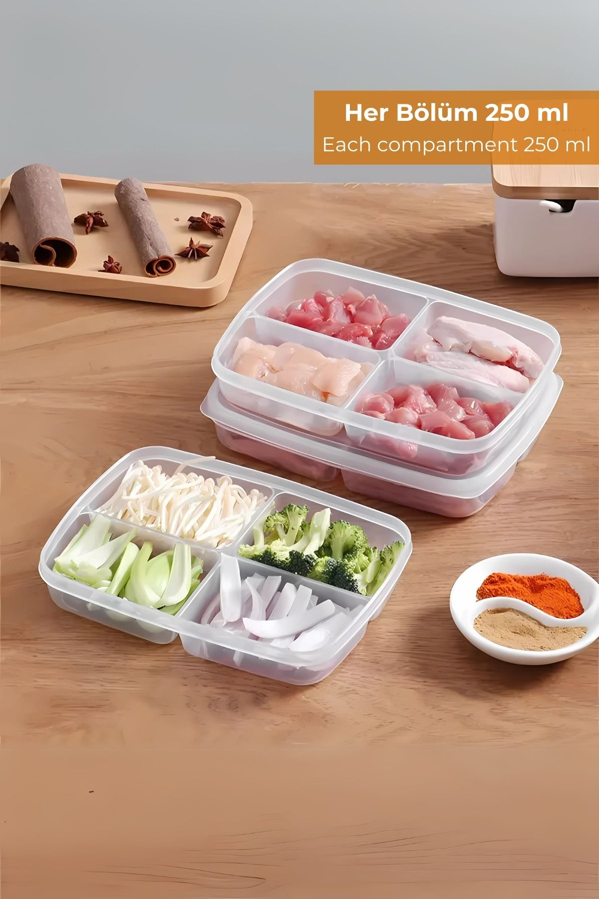 4 Bölmeli Buzdolabı Organizeri 1 lt, Friz Düzenleyici