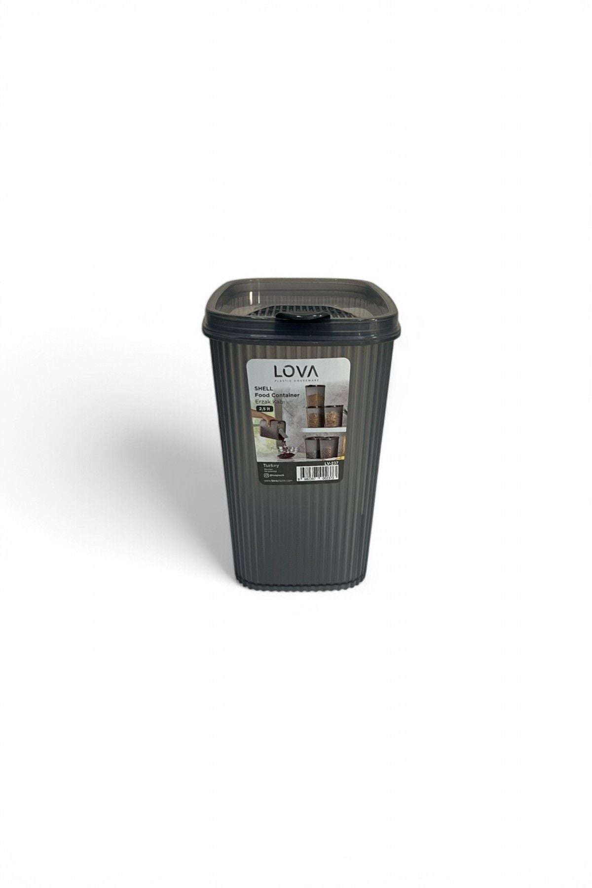 Erzak Kabı 2,5 lt - Antrasit, Hava Geçirmez Kapaklı Saklama Kabı