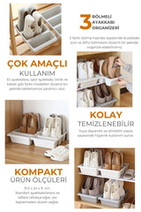 3 Bölmeli Ayakkabı Düzenleyici, Beyaz