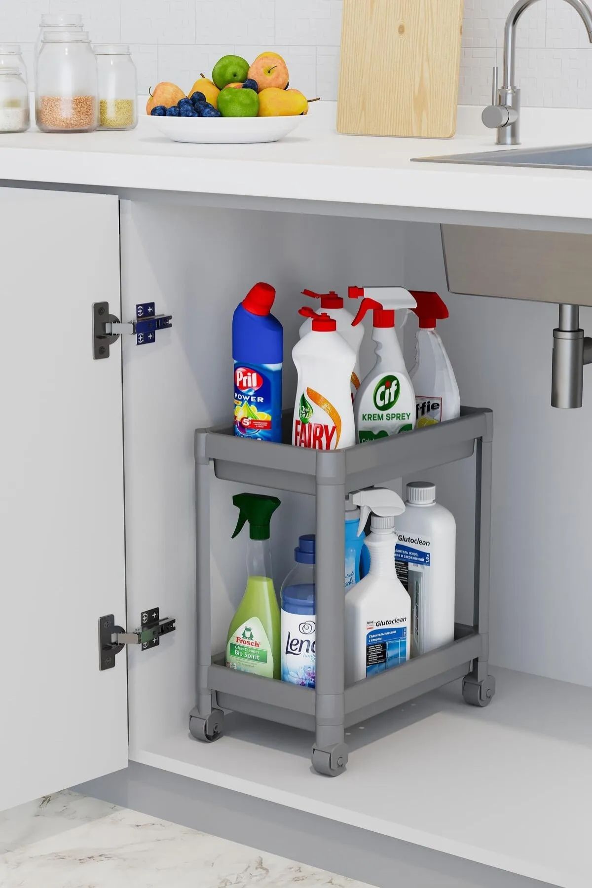 Omaş Tezgah Altı Tekerlekli Raf Ünitesi, Antrasit