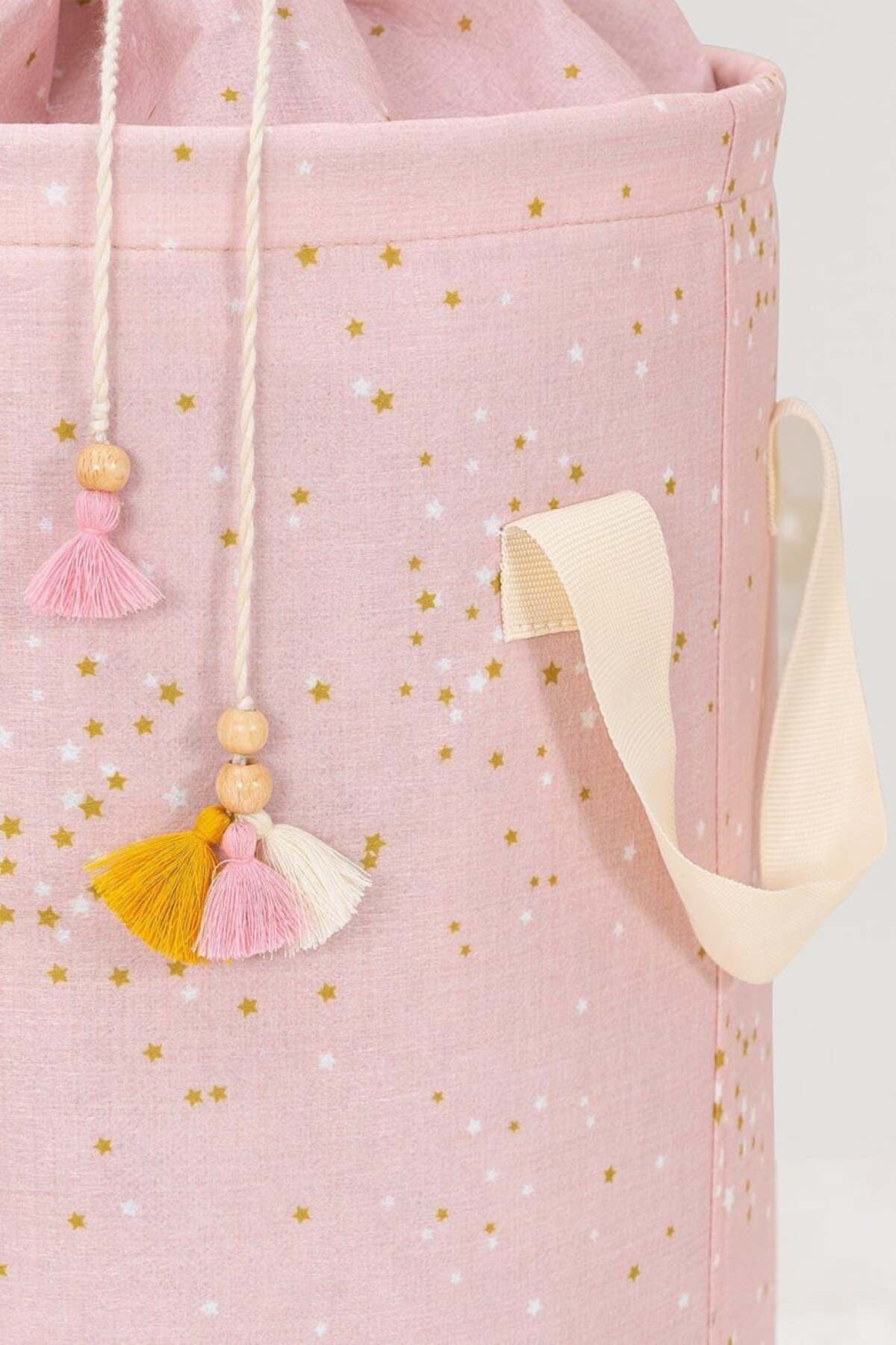 Baby Yuvarlak Torbalı Sepet, Bebek Odası Düzenleyici, 31 x 46 cm