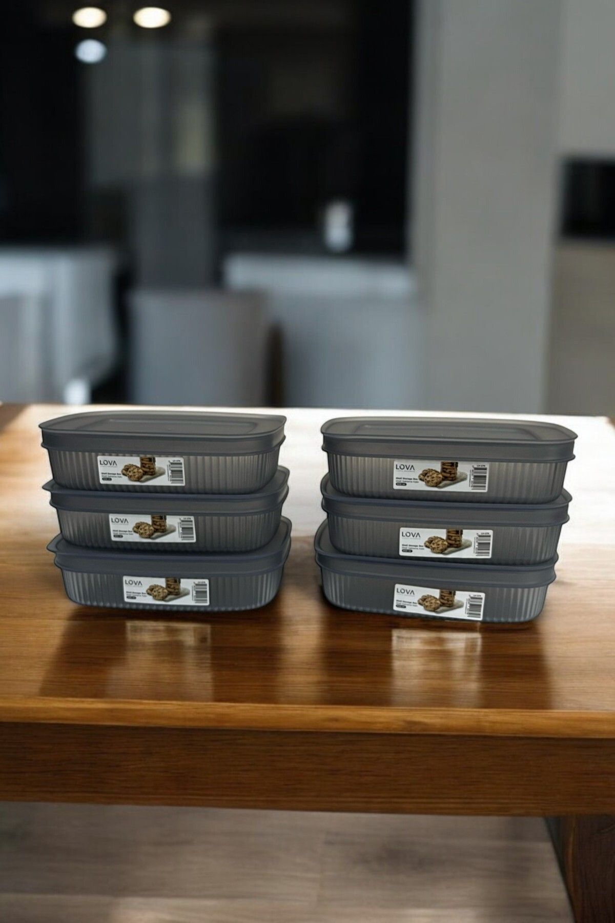 Saklama Kabı, Antrasit, 6'lı Set, 600 ml