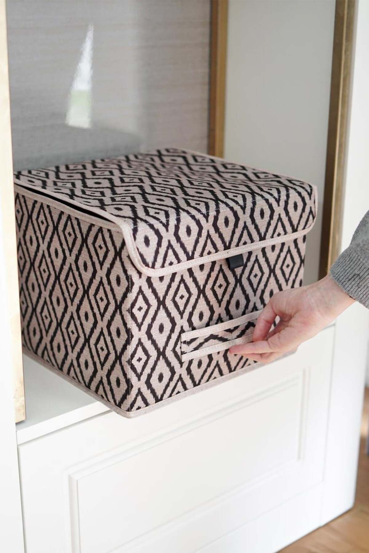 Bohe Kapaklı Kutu Mini, Çok Amaçlı Saklama Kutusu, 30 x 30 x 23 cm, 21 Litre