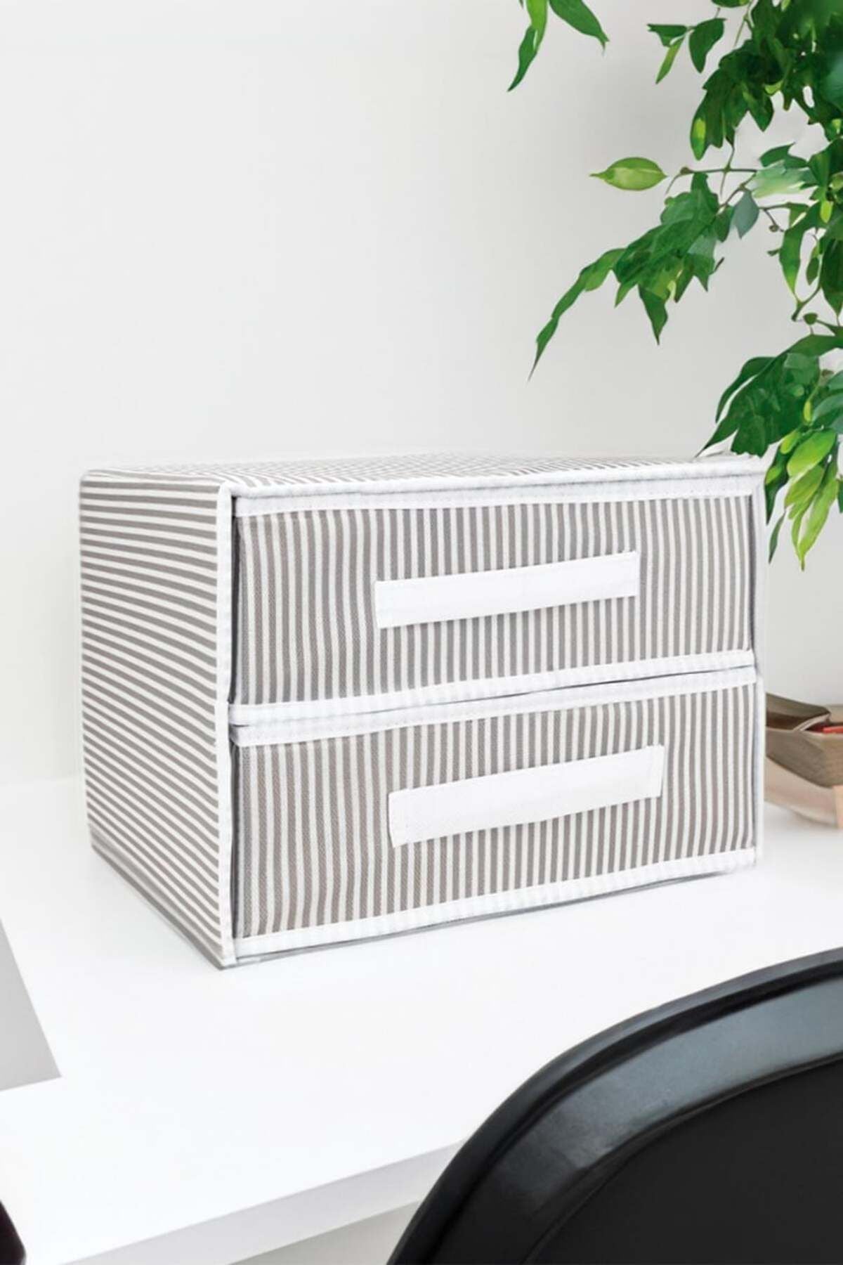 2 Bölmeli Kumaş Çekmece Organizer – 31 x 30 x 22 cm