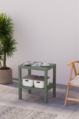 Omaş 2 Katlı Dikey Raf, Plastik Sehpa, Çiçeklik, Saksılık, Banyo Mutfak Rafı, Yeşil