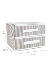 2 Bölmeli Kumaş Çekmece Organizer – 31 x 30 x 22 cm
