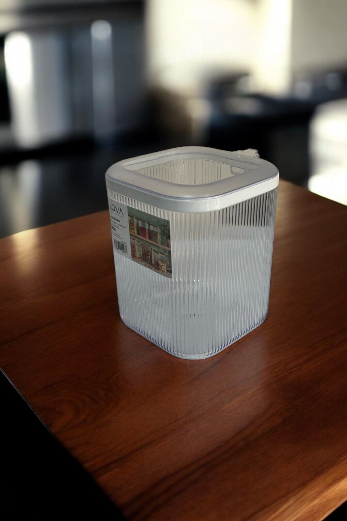 Kulplu Kapaklı Erzak Saklama Kabı 2,5 Lt - Hava Geçirmez Kapaklı Saklama Kabı, Şeffaf