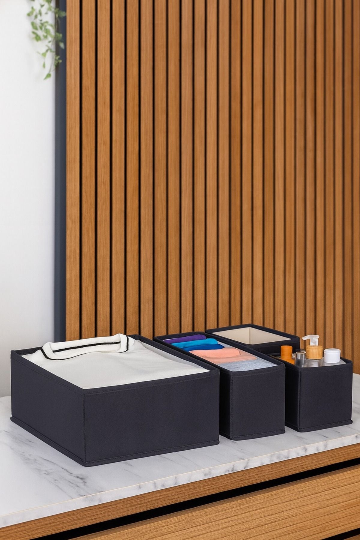 4 Parça Çekmece İçi Düzenleyici Organizer, Antrasit