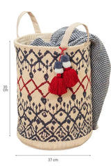 Kilim Yuvarlak Sepet, Saklama Kutusu, 37 x 30 cm
