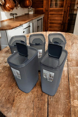 Erzak Saklama Kabı 4 lt, Antrasit, 5'li Set